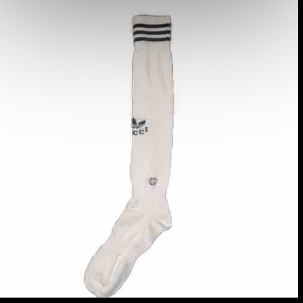 Gucci x Adidas Logo Knee Sock White & Black Men Sz S, M, L Authentic Made Italy